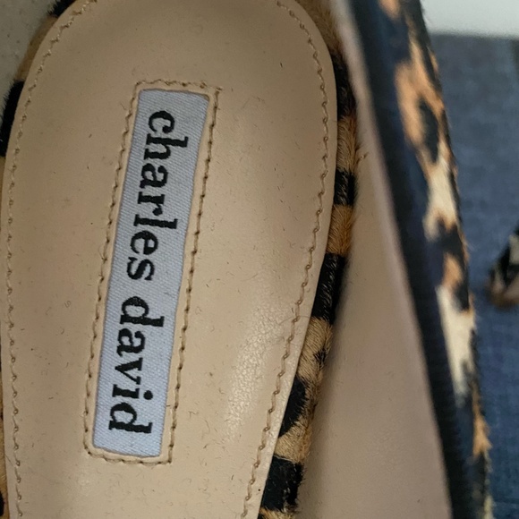 Charles David Leather Bonded Sole Leopard Print Pointed Toe Heels. Sz 10 - Picture 6 of 16